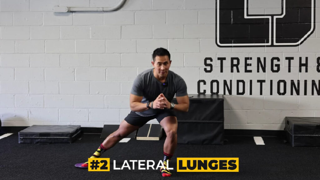 Demonstrate Lateral lunges