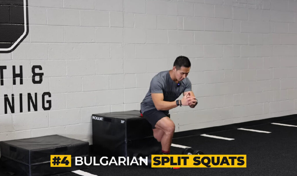 Demonstrate bulgarian split squats