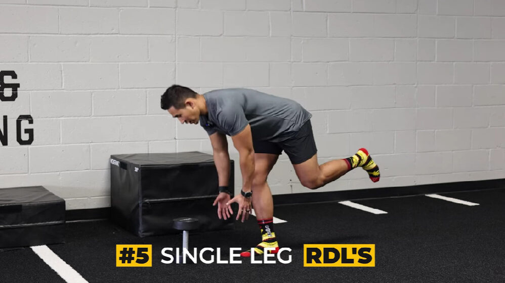 Demonstrate single leg RDLs